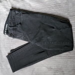 Faded Black Distressed Ripped Skinny Jeans 26